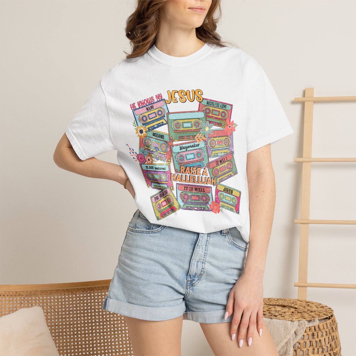 Retro Cassette 'Praise Jesus' T-Shirt